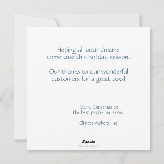 Carte de vacances pour l'appréciation du client (Dos)