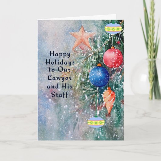 Carte de vacances pour l'avocat et le personnel (Devant)
