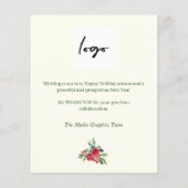 Carte de vacances pour le logo de l'entreprise fle (Dos)