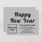 Carte de vacances pour le Nouvel An gris (Devant / Derrière)