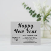 Carte de vacances pour le Nouvel An gris (Debout devant)