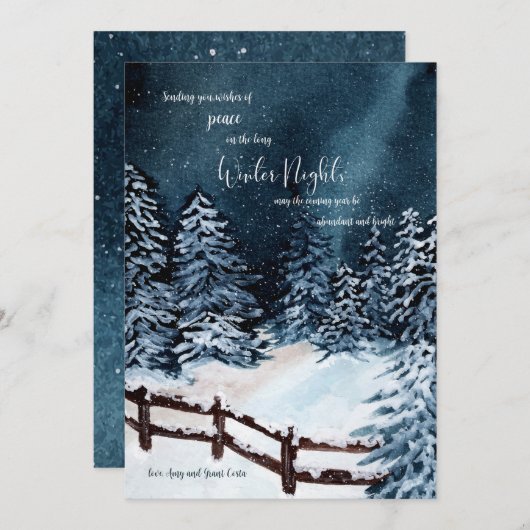 Carte de vacances pour les nuits d'hiver (Devant / Derrière)