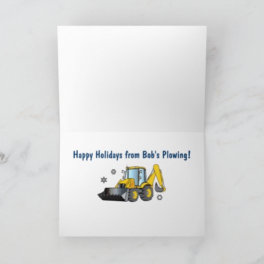 Carte de vacances pour les professionnels : Backho (Intérieur)