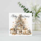 Carte de vacances pour Noël Gold Retro (Debout devant)