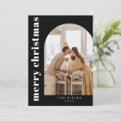 Carte de vacances pour Noël noir moderne (Debout devant)