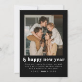 Carte de vacances pour Noël noir moderne (Dos)