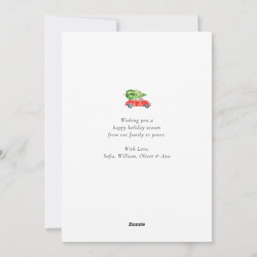 Carte de vacances pour Noël rouge (Dos)