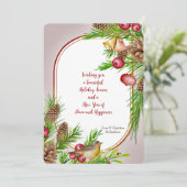 Carte de vacances pour oiseaux d'hiver (Debout devant)