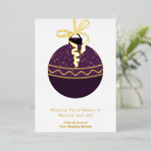 Carte de vacances pour ornement d'arbre de Noël po (Debout devant)