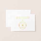 Carte de vacances pour ornement de Noël Gold Foil (Devant avec enveloppe)