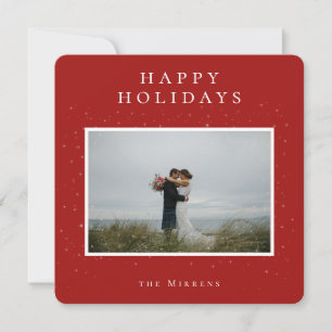 Carte de vacances pour photos d'hiver Rouge