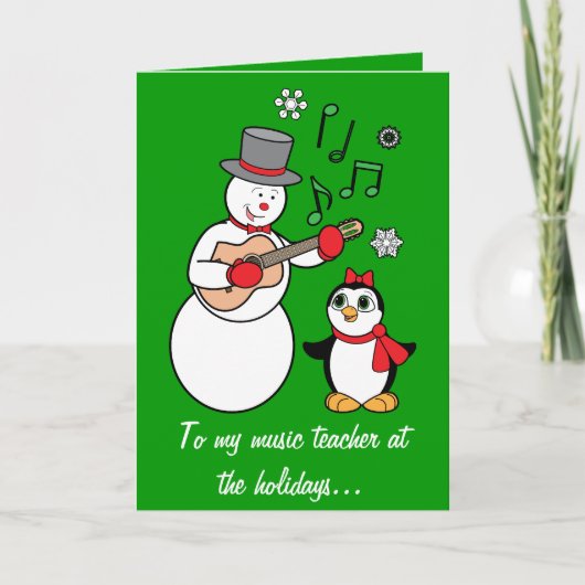 Carte de vacances pour professeur de musique de l' (Devant)