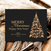 Carte de vacances Premium Black and Gold Christmas