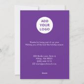 Carte de vacances professionnelle | Logo et site (Dos)