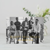 Carte de vacances professionnelle photo noir et bl (Debout devant)