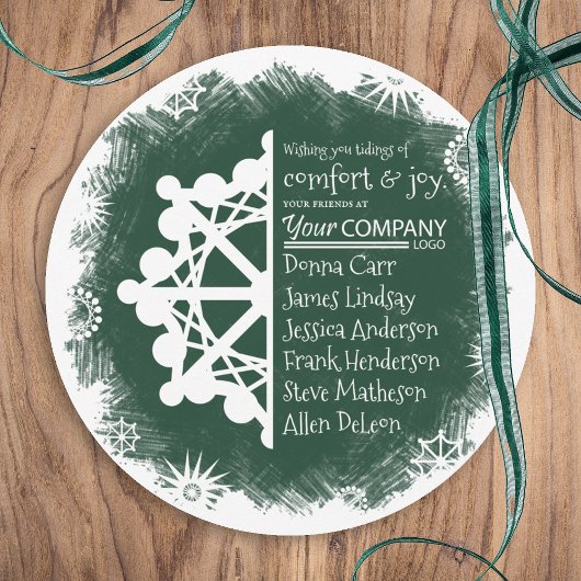 Carte de vacances professionnelle Vert pin, Bourgo