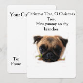 Carte de vacances Pug de Noël (Devant / Derrière)