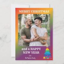 Carte de vacances Rainbow LGBTQ Family