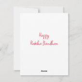 Carte de vacances Raksha Bandhan (Dos)