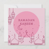 Carte de vacances Ramadan rose Kareem (Devant)