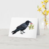 Carte de vacances Raven Mistletoe (Fleur jaune)