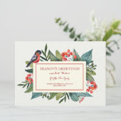 Carte de vacances Red Bird and Berries (Debout devant)