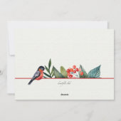Carte de vacances Red Bird and Berries (Dos)