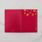 Carte de vacances Red Foil Flakes Pliée (Mise à l'extérieur)