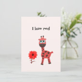 Carte de vacances Red girafe Flat (Debout devant)