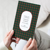 Carte de vacances Red Green Buffalo Plaid Typograp