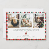 Carte de vacances Red Green Christmas Plaid Photo (Dos)