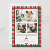 Carte de vacances Red Green Christmas Plaid Photo (Dos)