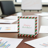 Carte de vacances Red, Green et White Stripe avec 