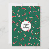 Carte de vacances Red & Green Stripe Candy (Devant)