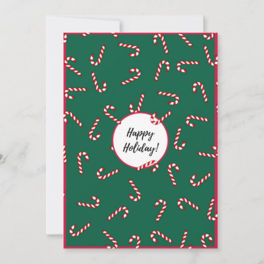 Carte de vacances Red & Green Stripe Candy (Devant)