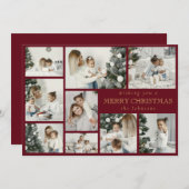 Carte de vacances Red Modern Design Multi Photo Gr (Devant / Derrière)