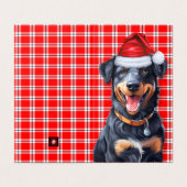 Carte de vacances Red Plaid Chien de Beauceron (Outside Unfolded)