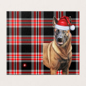 Carte de vacances Red Plaid de Chien de Belgique (Outside Unfolded)