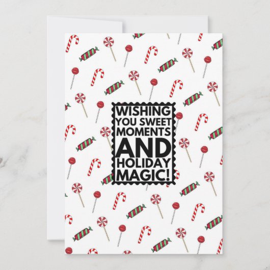 Carte de vacances Red & White Stripe Candy (Devant)