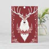 Carte de vacances Reindeer Blanc Plat (Debout devant)