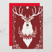 Carte de vacances Reindeer White Flat (Devant / Derrière)