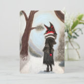 Carte de vacances Renard Hiver Peinte à la main (Debout devant)