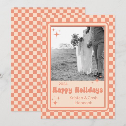 Carte de vacances Retro Checker (Devant / Derrière)