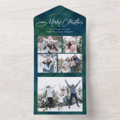 Carte de vacances Retro Christmas 5 Photo Grey (À l'intérieur)