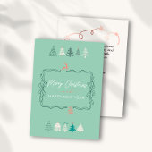 Carte de vacances rétro Doodle d'arbres chics et d