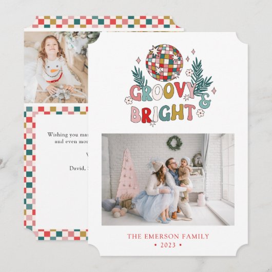 Carte de vacances rétro en collage de photos (Devant / Derrière)