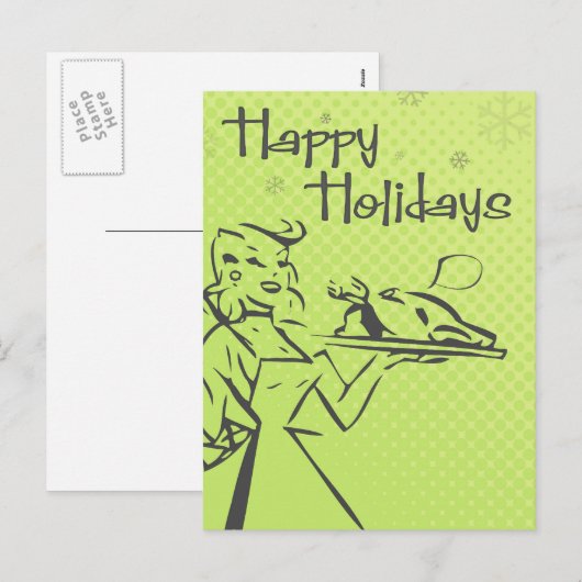 Carte de vacances rétro - Lime (Devant / Derrière)