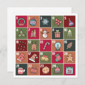 CARTE DE VACANCES RETRO NOËL ADVENT 2023 (Devant / Derrière)