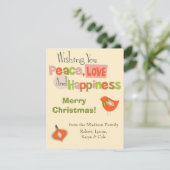 Carte de vacances Retro Peace Love (Debout devant)