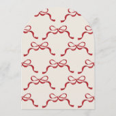 Carte de vacances Retro tendance Red Bows Oval Pho (Dos)